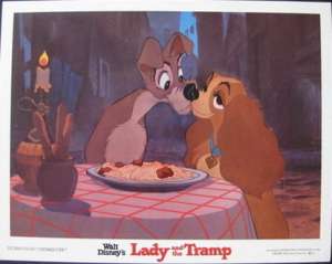 Lady And The Tramp Lobby Card Disney 1980 Re-Issue