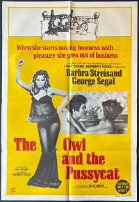 The Owl And The Pussycat Poster One Sheet Original 1970 Streisand