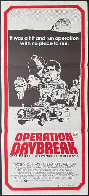 Operation Daybreak Poster Original Daybill 1975 Timothy Bottoms Martin Shaw