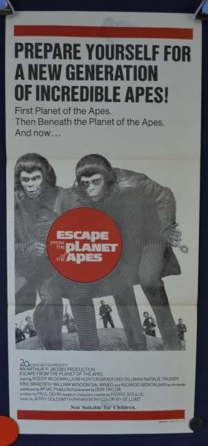 Escape From The Planet Of The Apes Daybill Movie poster Roddy McDowall