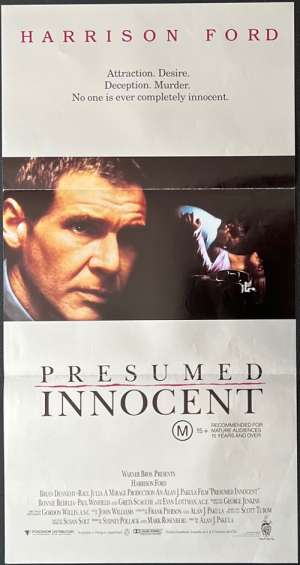 Presumed Innocent Poster Daybill Original 1990 Harrison Ford