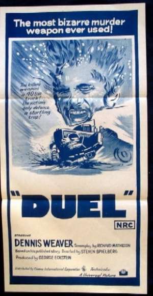 Duel movie poster Dennis Weaver Australian Daybill