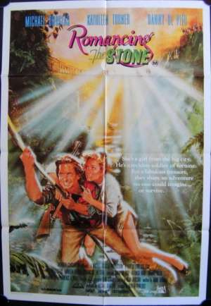 Romancing The Stone Poster One Sheet Original 1984 Michael Douglas Kathleen Turner