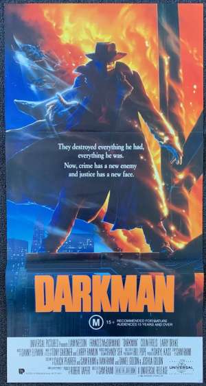 Darkman Movie Poster Original Daybill 1990 Liam Neeson Superhero