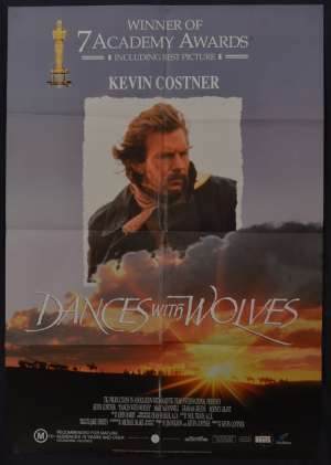 Dances With Wolves 1990 One Sheet Movie Poster Kevin Costner Wes Studi Western