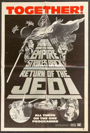 Star Wars Poster Original One Sheet Trilogy 1983 Empire, Return Of The Jedi