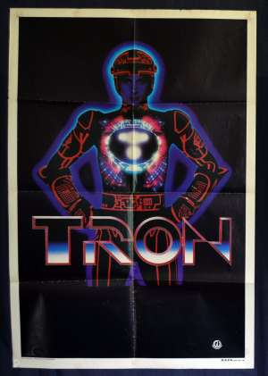 Tron Poster Original 1982 One Sheet Rare Original Advance Art Jeff Bridges