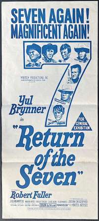 Return Of The Seven Poster Daybill Original Yul Brynner