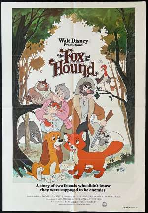 The Fox And The Hound Poster Original One Sheet 1981 Disney