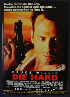Die Hard Poster Original One Sheet DVD Release Bruce Willis Alan Rickman