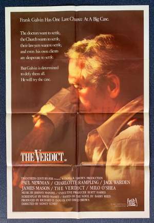 The Verdict Poster Original One Sheet 1982 Paul Newman Charlotte Rampling