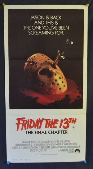 Friday The 13th The Final Chapter 1984 Daybill movie poster Kimberly Beck