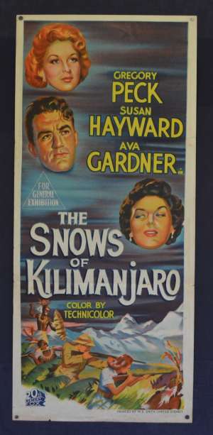 The Snows Of Kilimanjaro Poster Original Daybill 1952 Gregory Peck Susan Hayward
