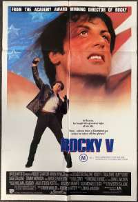 Rocky 5 Poster Original One Sheet 1990 Sylvester Stallone Boxing Talia Shire