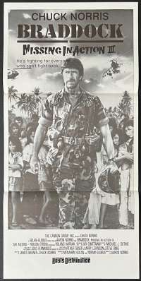 Missing In Action 3 Poster Original Daybill Rare 1988 Chuck Norris