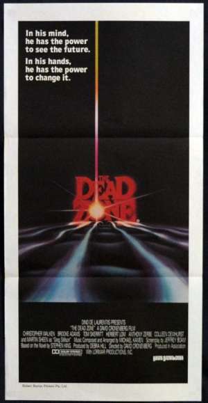 The Dead Zone 1983 Daybill movie poster David Cronenberg Christopher Walken