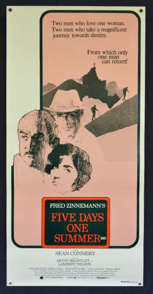 Five Days One Summer Poster Original Daybill Rolled NEVER Folded 1982 Sean Connery