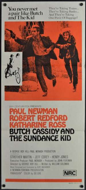 Butch Cassidy And The Sundance Kid Poster Original Daybill 1970&#039;s RI Paul Newman