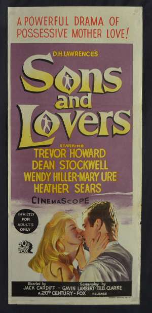Sons And Lovers Poster Original Daybill Hand Litho 1960 Trevor Howard