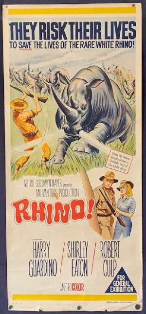 Rhino Poster Original Daybill 1964 Harry Guardino Shirley Eaton Robert Culp