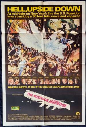 The Poseidon Adventure Poster Original One Sheet 1972 Gene Hackman