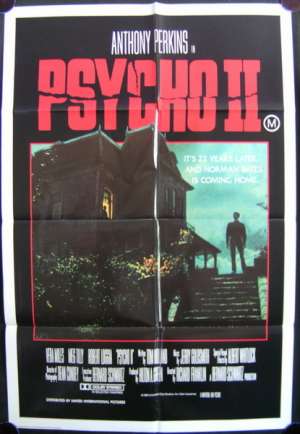 Psycho 2 Poster Original One Sheet 1983 Anthony Perkins Norman Bates Horror