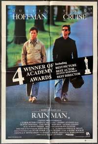 Rain Man 1988 One Sheet Movie Poster Tom Cruise Dustin Hoffman Barry Levinson