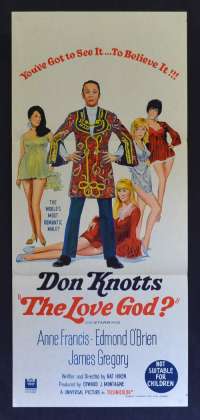 The Love God movie poster Daybill Don Knotts Edmond O&#039;Brien Anne Francis