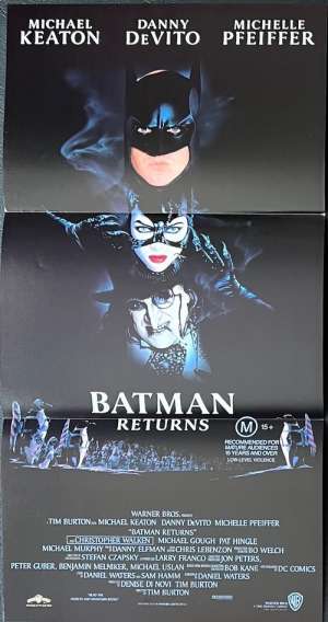 Batman Returns Movie Poster Original Daybill 1992 Michael Keaton Michelle Pfeiffer
