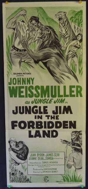 Jungle Jim In The Forbidden Land Johnny Weissmuller Daybill movie poster