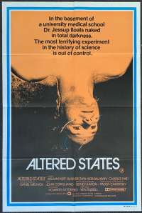 Altered States Poster Original One Sheet 1980 William Hurt Blair Brown