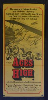 Aces High Poster Original Daybill 1976 Malcolm McDowell Peter Firth Biplanes