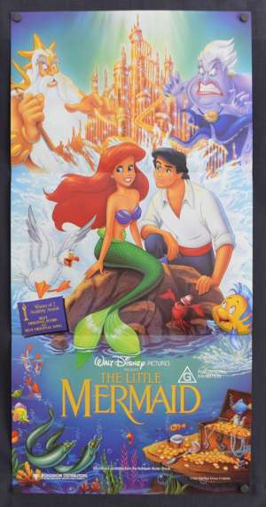 The Little Mermaid Poster Original Daybill 1989 Disney Ariel Rare