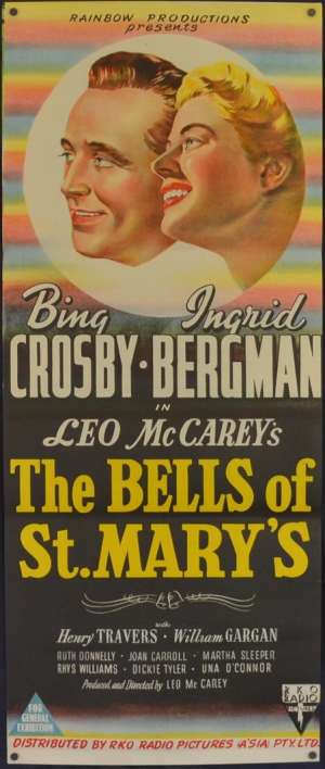 The Bells Of St.Mary&#039;s Movie Poster Original Daybill 1945 Bing Crosby Ingrid Bergman