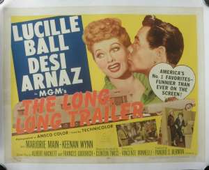 The Long Long Trailer 1954 movie poster Lucille Ball Desi Arnaz Half Sheet