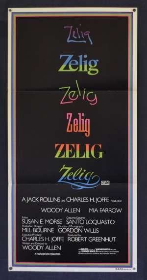Zelig Poster Daybill Original 1983 Woody Allen Mia Farrow
