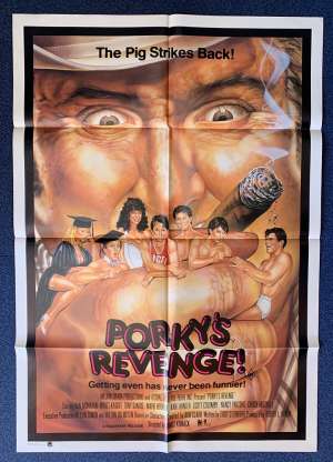 Porky&#039;s Revenge Poster Original One Sheet 1985 Dan Monahan The Pig Strikes Back!