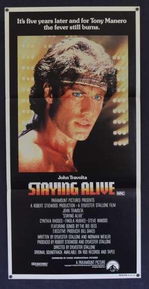 Staying Alive Movie Poster Original Daybill 1983 John Travolta Cynthia Rhodes