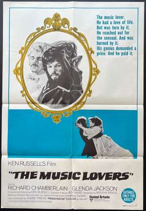 The Music Lovers Poster One Sheet Rare 1971 Ken Russell Tchaikovsky