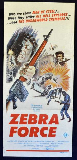 Zebra Force 1976 Daybill Movie Poster Mike Lane Drugs Mafia