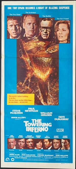 The Towering Inferno Poster Original Daybill 1975 Steve McQueen