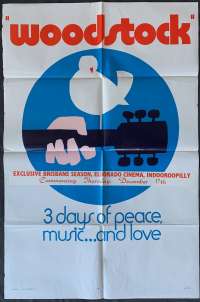 Woodstock Poster Original USA One Sheet 1970 Rare Teaser Style C