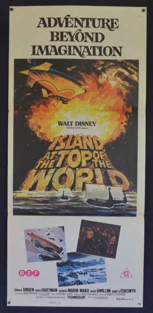 Island At The Top Of The World Movie Poster Original Daybill Disney Vikings