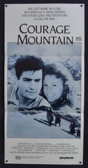 Courage Mountain Poster Original Daybill 1990 Charlie Sheen Leslie Caron Heidi