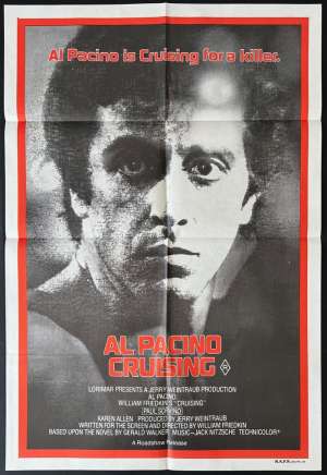 Cruising movie poster One Sheet Al Pacino Paul Sorvino Karen Allen