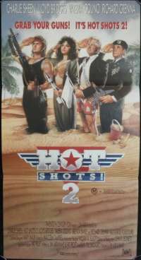 Hot Shots 2 Part Deux Poster Original Daybill 1993 Charlie Sheen Drew Struzan Art