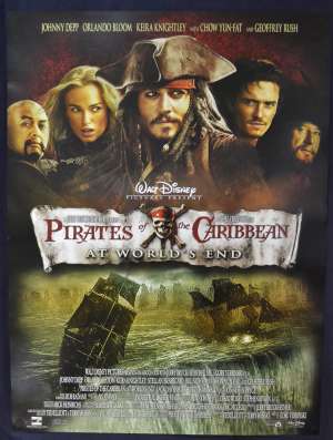 Pirates Of The Caribbean At The Worlds End 2007 DVD Poster Johnny Depp Geoffrey Rush Orlando Bloom