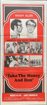 Take The Money And Run Poster Original Daybill 1969 Woody Allen Janet Margolin