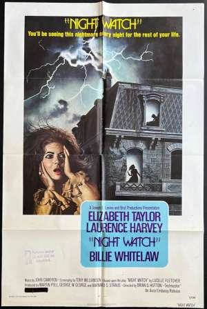 Night Watch Poster One Sheet USA Original 1973 Elizabeth Taylor