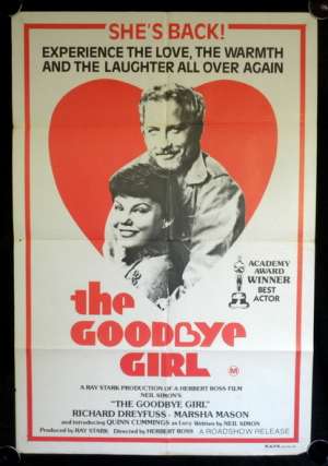 The Goodbye Girl Poster Original One Sheet Richard Dreyfuss Marsha Mason